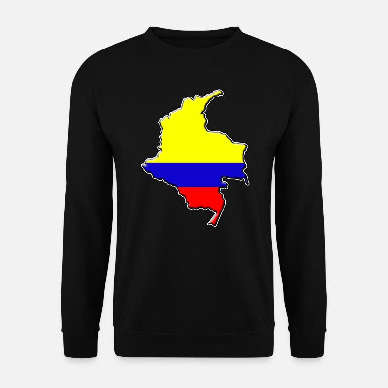 Colombia flag map - Unisex Sweatshirt - black