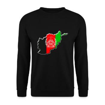 Afghanistan Flagge Landkarte - Unisex Pullover - Schwarz - Vorne - Alina (178cm) & Michal (187cm)