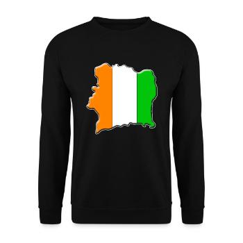 Elfenbeinküste Flagge Landkarte - Unisex Pullover - Schwarz - Vorne - Alina (178cm) & Michal (187cm)