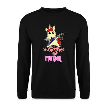 Licorne métallique - La licorne aime le métal - Sweat-shirt Unisexe - noir - Devant - Alina (178cm) & Michal (187cm)