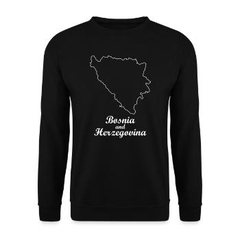 Carte de la Bosnie et Herzégovine - Sweat-shirt Unisexe - noir - Devant - Alina (178cm) & Michal (187cm)