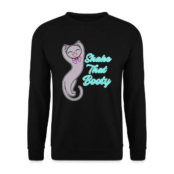 Shake that Booty - Katze, Diva - Unisex Pullover - Schwarz - Vorne - Alina (178cm) & Michal (187cm)