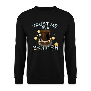 Trust me I'm a magician - Unisex Pullover - Schwarz - Vorne - Alina (178cm) & Michal (187cm)