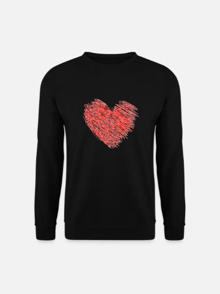 Heart on stripes Heart - Unisex Sweatshirt - black
