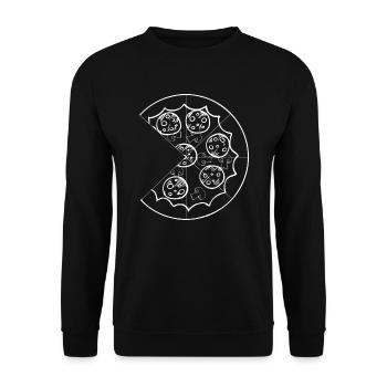 Morceaux de pizza - Grand (partie 1) - Sweat-shirt Unisexe - noir - Devant - Alina (178cm) & Michal (187cm)