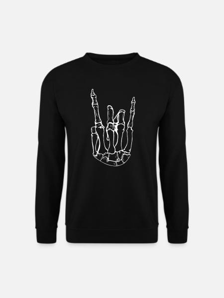 Rocker hand as skeleton - Unisex Sweatshirt - black