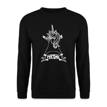 Licorne Métal - Licorne - Métal - Musique - Sweat-shirt Unisexe - noir - Devant - Alina (178cm) & Michal (187cm)
