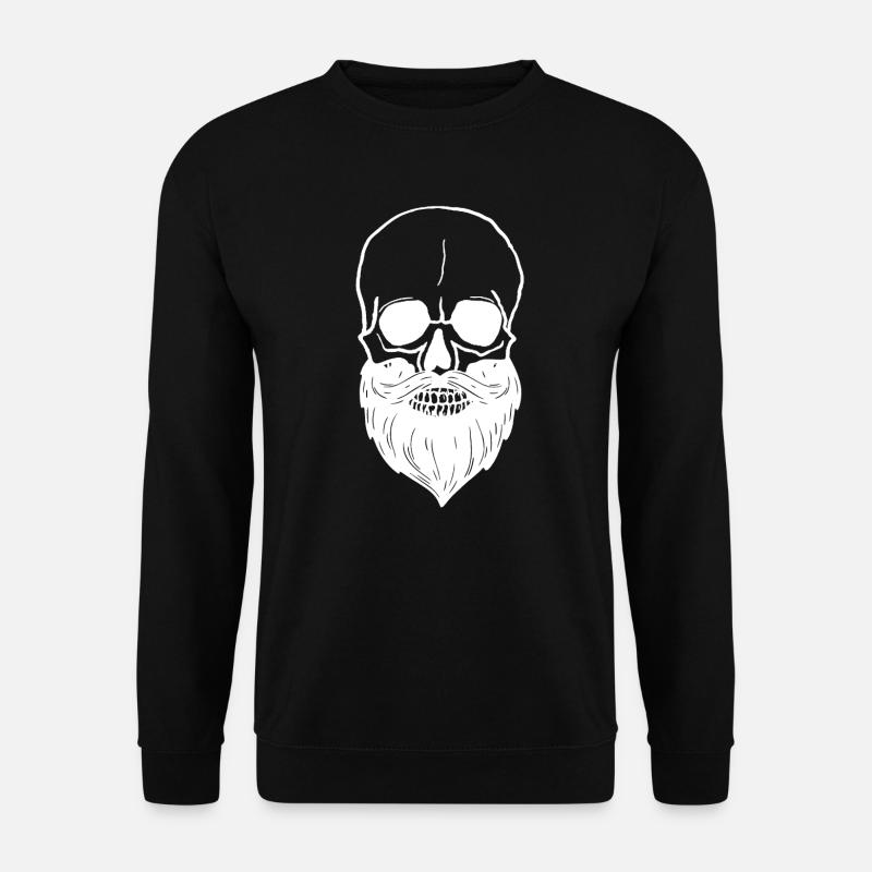 Crâne - avec barbe - Sweat-shirt Unisexe - noir