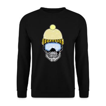 Crâne - avec casquette - snowboard - Sweat-shirt Unisexe - noir - Devant - Alina (178cm) & Michal (187cm)