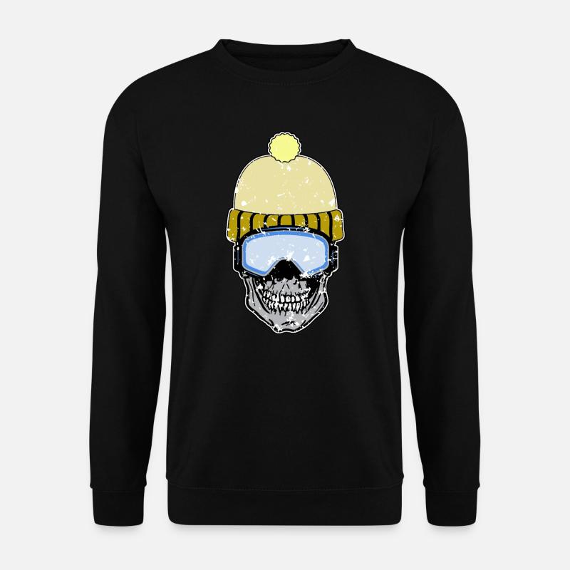 Crâne - avec casquette - snowboard - Sweat-shirt Unisexe - noir