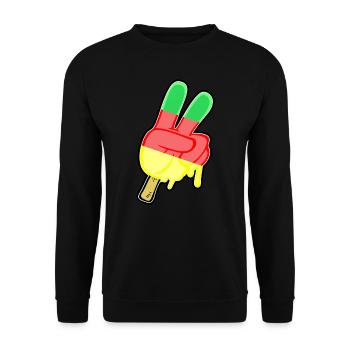 Peace Ice Cream - Eis im Peace Zeichen - Unisex Pullover - Schwarz - Vorne - Alina (178cm) & Michal (187cm)