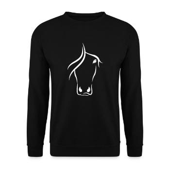Pferd - Horse - Profilansicht - Unisex Pullover - Schwarz - Vorne - Alina (178cm) & Michal (187cm)