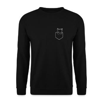 Sacs Chatte Doux Pocket - Sweat-shirt Unisexe - noir - Devant - Alina (178cm) & Michal (187cm)