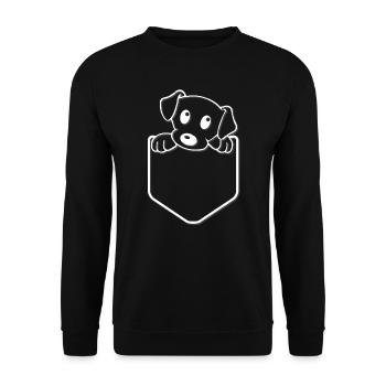 Sacs chien chiot Doux Pocket - Sweat-shirt Unisexe - noir - Devant - Alina (178cm) & Michal (187cm)