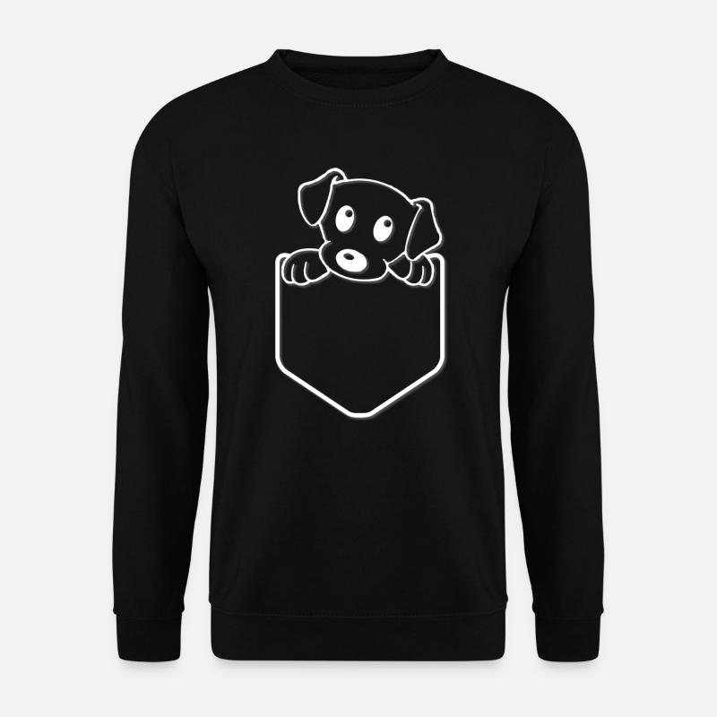 Taschen Hund Welpe Süß Pocket - Unisex Pullover - Schwarz