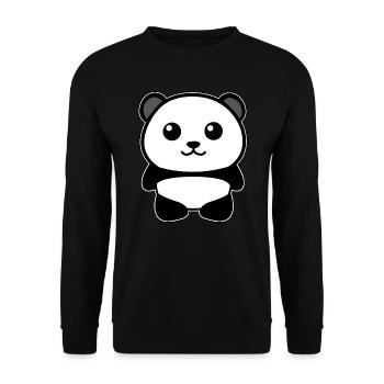 Panda - Unisex Pullover - Schwarz - Vorne - Alina (178cm) & Michal (187cm)