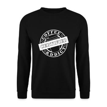 Coffee - Kaffee Addict - Unisex Pullover - Schwarz - Vorne - Alina (178cm) & Michal (187cm)