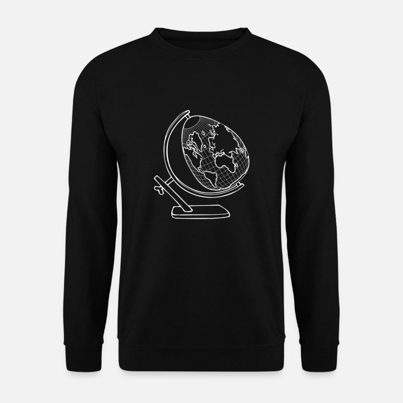 Globus in Eiform - Globus als Ei - Unisex Pullover - Schwarz