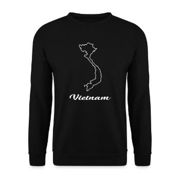 Carte de la carte du Vietnam - Sweat-shirt Unisexe - noir - Devant - Alina (178cm) & Michal (187cm)