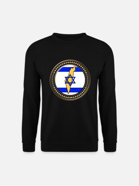 Israel flag map - Unisex Sweatshirt - black