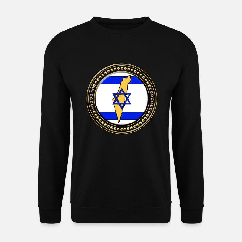 Israel flag map - Unisex Sweatshirt - black