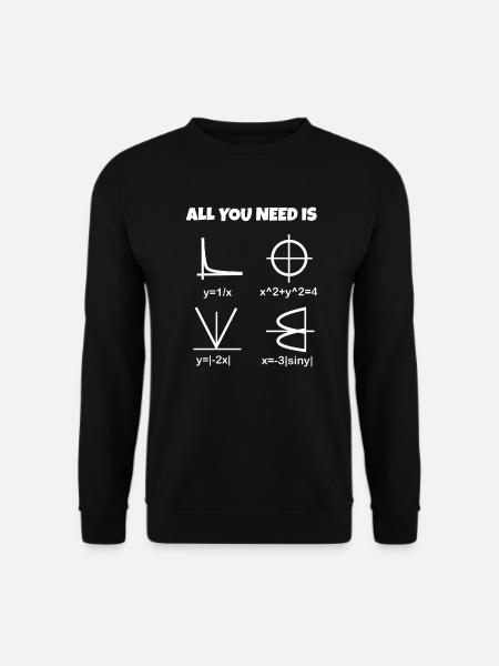 Liebe, Mathe - Herz als Formel und Graph - Unisex Pullover - Schwarz
