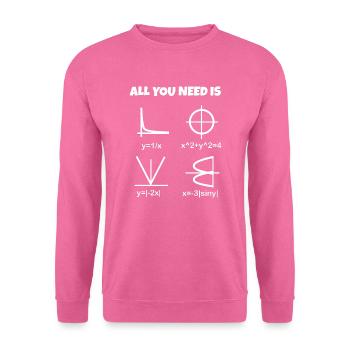 Amour, maths - coeur sous forme de formule et graphique - Sweat-shirt Unisexe - rose - Devant