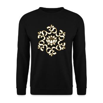Om Lotus, Buddhism, Yoga, Meditation, spiritual - Unisex Sweatshirt - black - Front - Alina (178cm) & Michal (187cm)