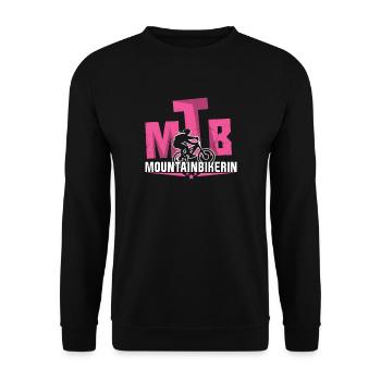 Mountain Bike Outfit Geschenk Mountainbike Frau - Unisex Pullover - Schwarz - Vorne - Alina (178cm) & Michal (187cm)