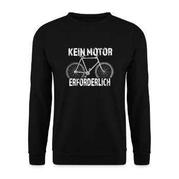 Kein Motor erforderlich "ANTI E-Bike" - Unisex Pullover - Schwarz - Vorne - Alina (178cm) & Michal (187cm)