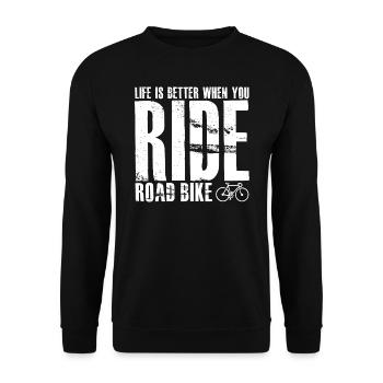Ride Road Bike - Unisex Pullover - Schwarz - Vorne - Alina (178cm) & Michal (187cm)