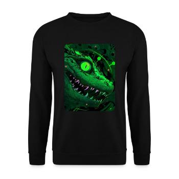Green maniac lizard - Unisex Sweatshirt - black - Front - Alina (178cm) & Michal (187cm)