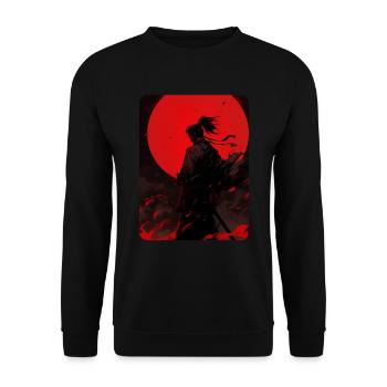 Blutmond Samurai - Unisex Pullover - Schwarz - Vorne - Alina (178cm) & Michal (187cm)