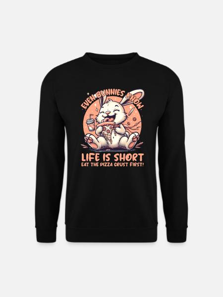 HASEN PIZZA - Unisex Pullover - Schwarz
