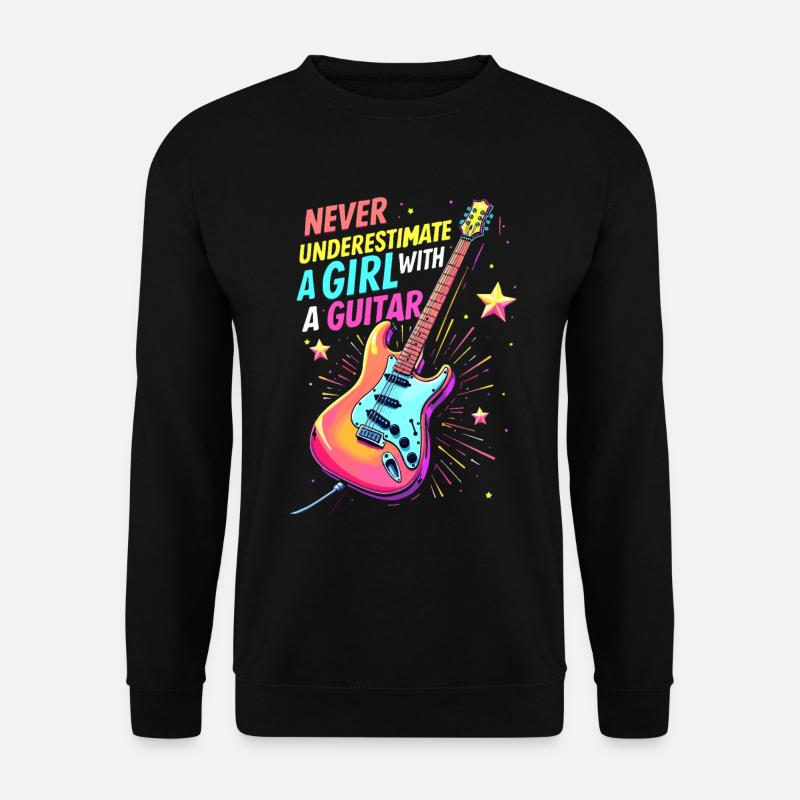 Fille avec guitare - Sweat-shirt Unisexe - noir