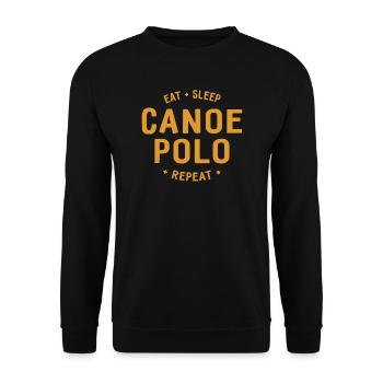 Eat Sleep Canoepolo Repeat - Kanupolo - Kajak - Unisex Pullover - Schwarz - Vorne - Alina (178cm) & Michal (187cm)