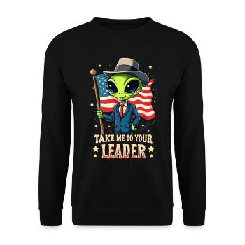 Alien Take Me To Your Leader USA Patriot - Sweat-shirt Unisexe - noir - Devant - Alina (178cm) & Michal (187cm)