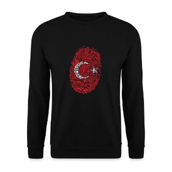 DNA fingerprint TURKEY flag TURKEY gift idea - Unisex Sweatshirt - black - Front - Alina (178cm) & Michal (187cm)