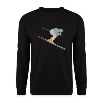 Skifahren Retro Style Vintage - Unisex Pullover - Schwarz - Vorne - Alina (178cm) & Michal (187cm)