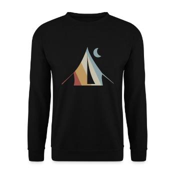 Camping Retro Style Vintage - Unisex Sweatshirt - black - Front - Alina (178cm) & Michal (187cm)