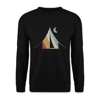 Camping Retro Style Vintage - Unisex Sweatshirt - black - Front - Alina (178cm) & Michal (187cm)