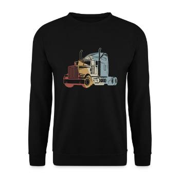 Truck Retro Style Vintage - Unisex Sweatshirt - black - Front - Alina (178cm) & Michal (187cm)