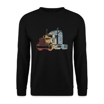 Truck Retro Style Vintage - Unisex Sweatshirt - black - Front - Alina (178cm) & Michal (187cm)