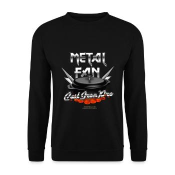 Dutch Oven Metal Fan Cast Iron Pro - Unisex Pullover - Schwarz - Vorne - Alina (178cm) & Michal (187cm)
