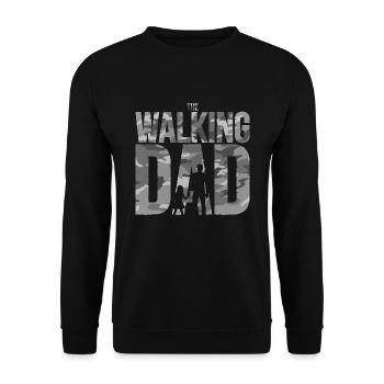 the walking dad camo with daughter - Unisex Sweatshirt - black - Front - Alina (178cm) & Michal (187cm)