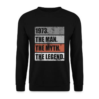 Né en 1973 Homme Mythe Légende Anniversaire - Sweat-shirt Unisexe - noir - Devant - Alina (178cm) & Michal (187cm)
