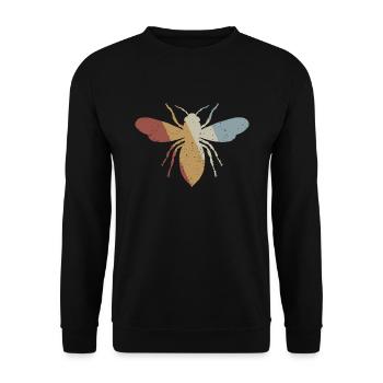 Honigbiene Retro Style Vintage - Unisex Pullover - Schwarz - Vorne - Alina (178cm) & Michal (187cm)