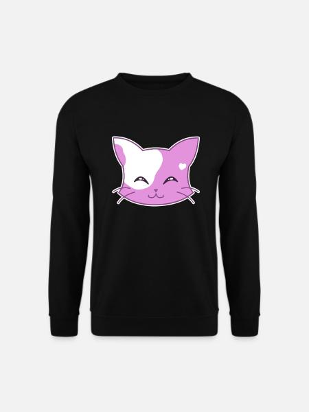 Heart Cat Grinning - Unisex Sweatshirt - black