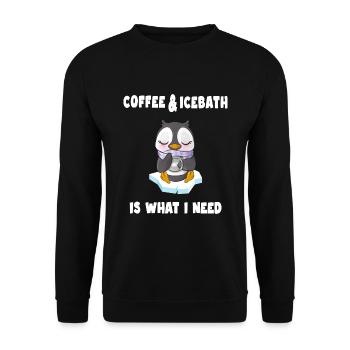 eisbader eisbademeister braucht eisbad und kaffee - Unisex Sweatshirt - black - Front - Alina (178cm) & Michal (187cm)