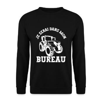 je serai dans mon bureau - Sweat-shirt Unisexe - noir - Devant - Alina (178cm) & Michal (187cm)